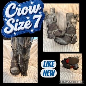 Freebird Gray Combat & Moto Boots